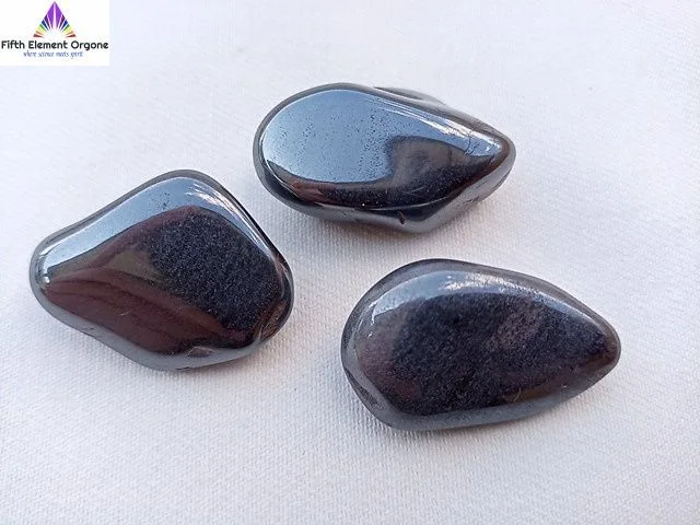 Hematite crystals on a white background