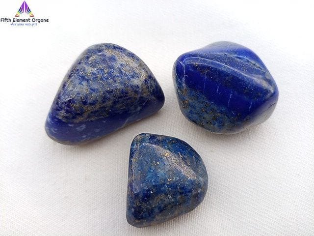 Lapis Lazuli crystals on a white background