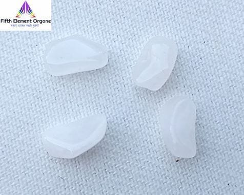 White Quartz crystals on a white background.