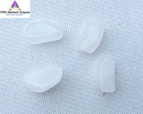 White Quartz crystals on a white background.